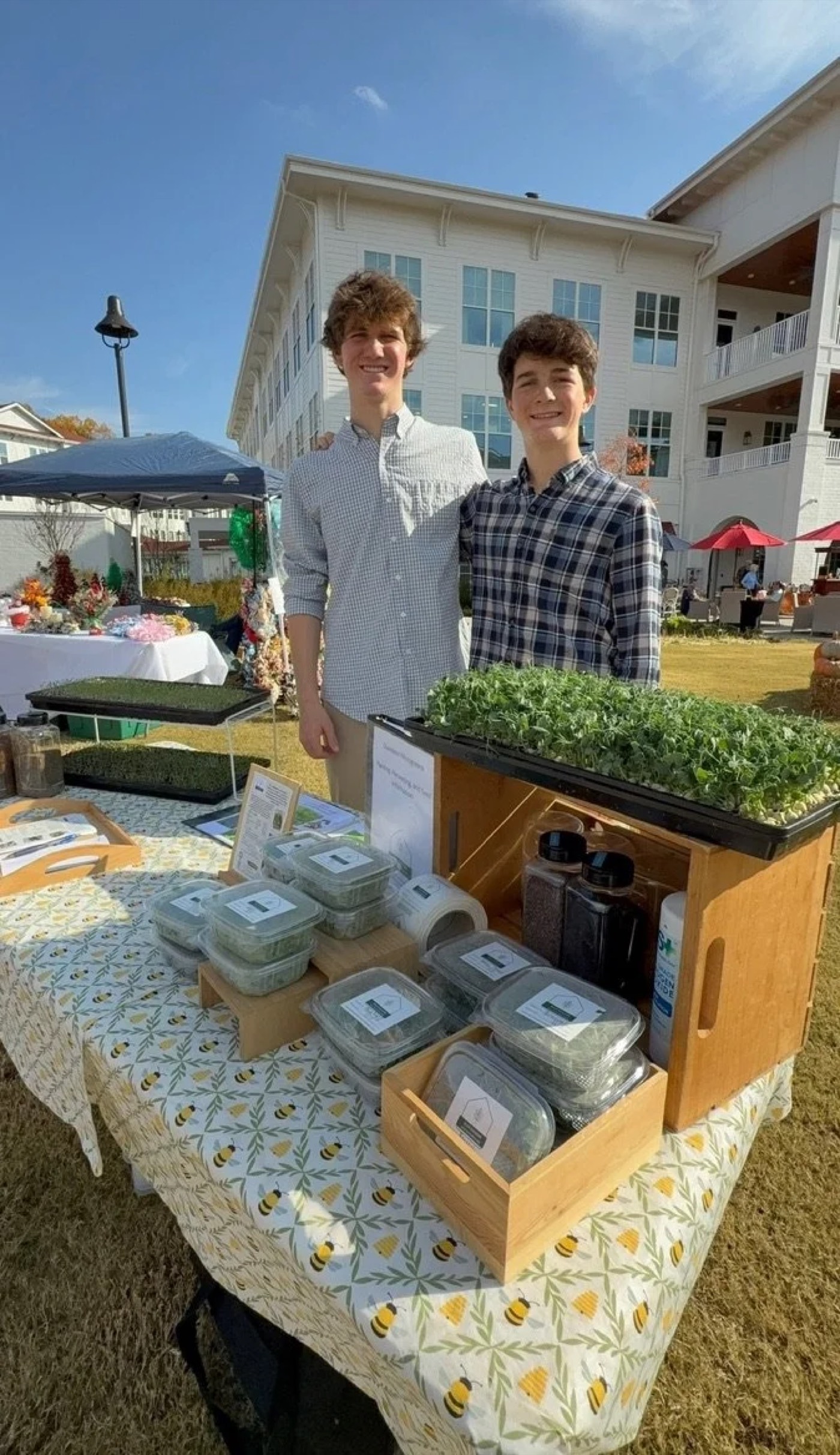 Britt and Jack Richards of Davidson Microgreens at the farmers market